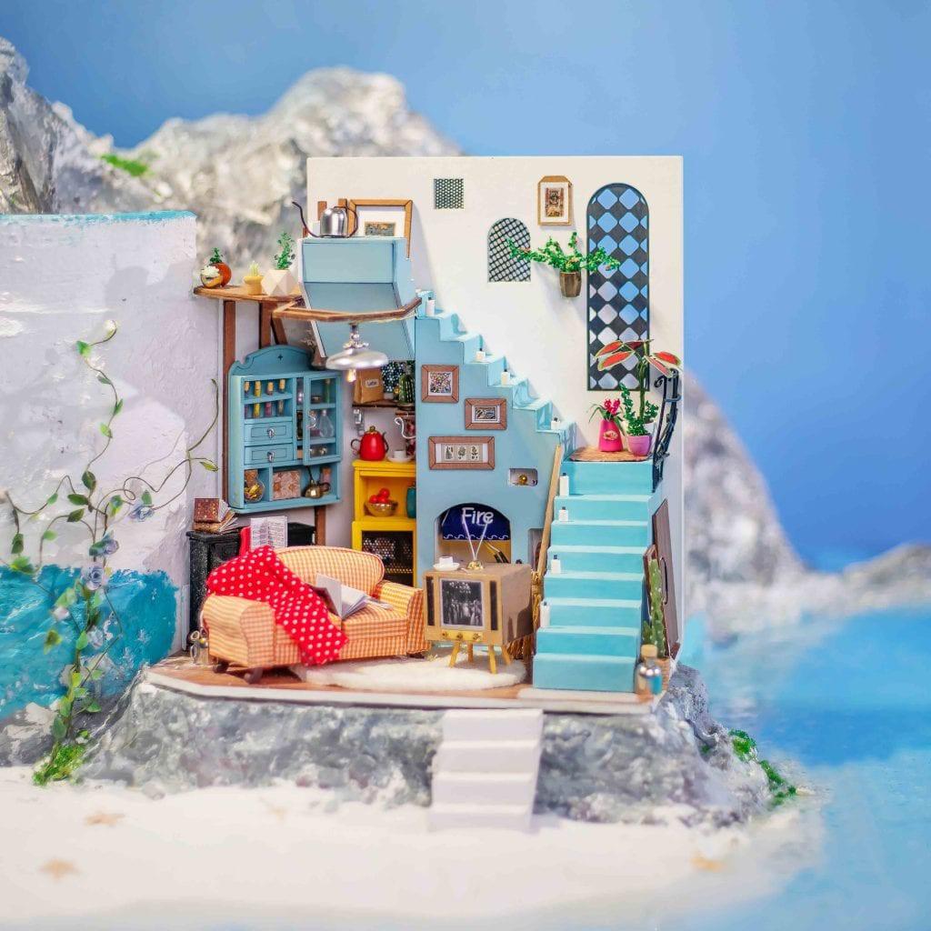 Mô hình nhà DIY Doll House Joy's Peninsula Living Room DG141 Miniature