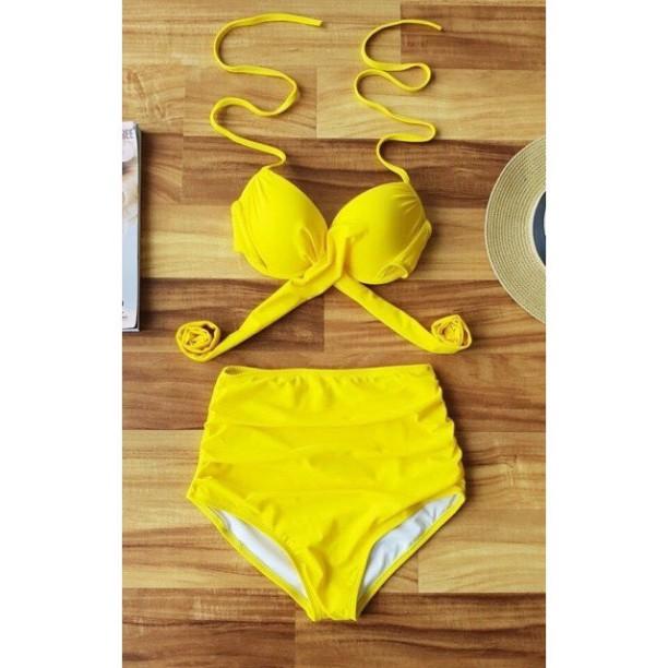 Bikini, Đồ Bơi Đi Biển Hai Mảnh Gọng Chéo Cạp Cao Secxy AG16