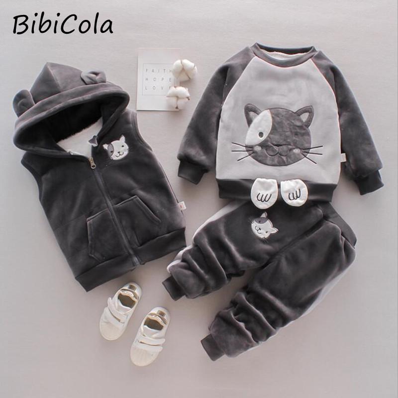 Bé Bé Trai Bé Gái Thu Đông Ấm Hoody Áo Khoác + Áo + Quần 3 Phù Hợp Với Trẻ Sơ Sinh Trẻ Em Thể Thao Trẻ Em Tập Đi Cho Bé quần Áo