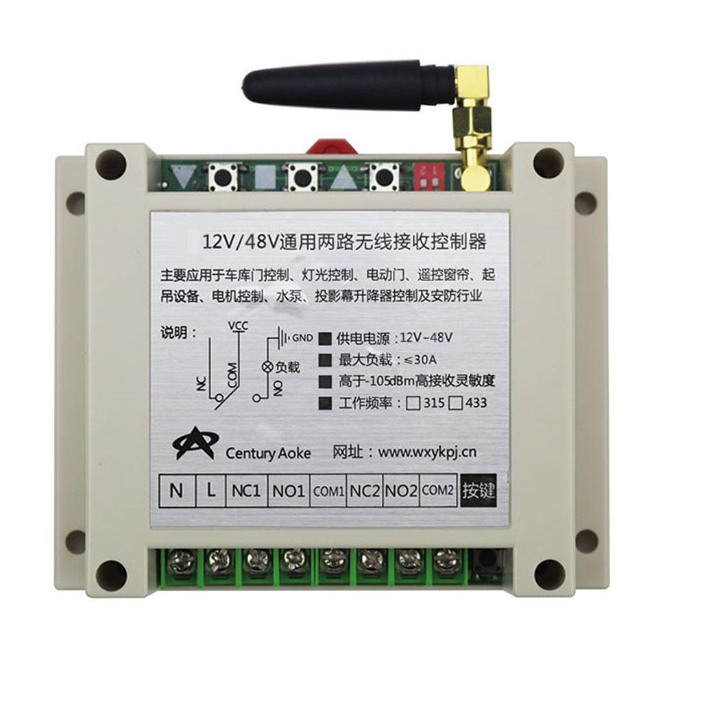 12V-48V 3000m Wireless Remote Control 2 Channel 433mhz Light Switch Module