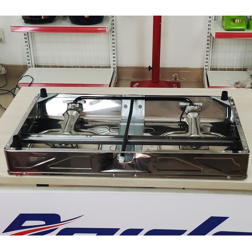 Bếp ga đôi mặt inox Raiden RDB-360A đầu đốt đồng nguyên chất cực bền