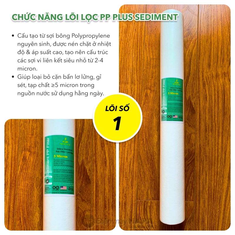 Bộ 1 Cốc 20 inch AQUAYAKI Cao Cấp Kèm Lõi, Bộ Tiền Xử Lý Nước, Tiền Lọc, Nước Sạch Tiêu Chuẩn Nước Sinh Hoạt - Hàng Chính Hãng