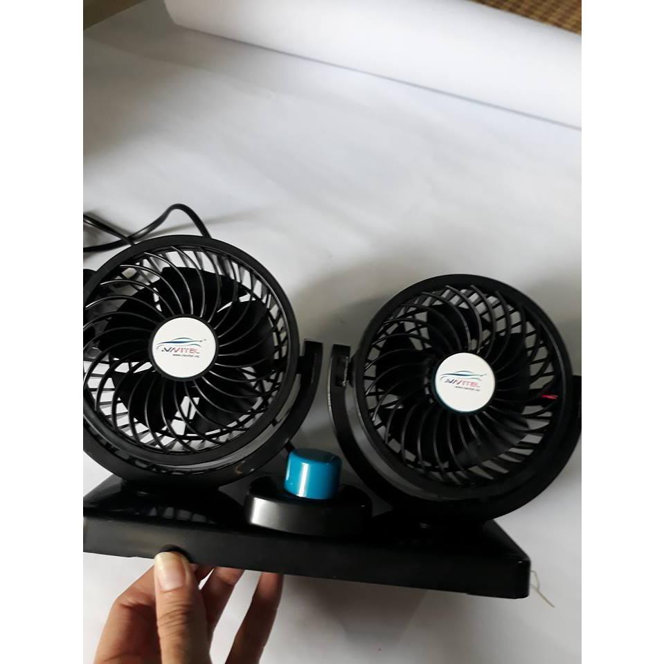 Deal Hot Deal Hot Quạt đôi mini trên xe ô tô _12V