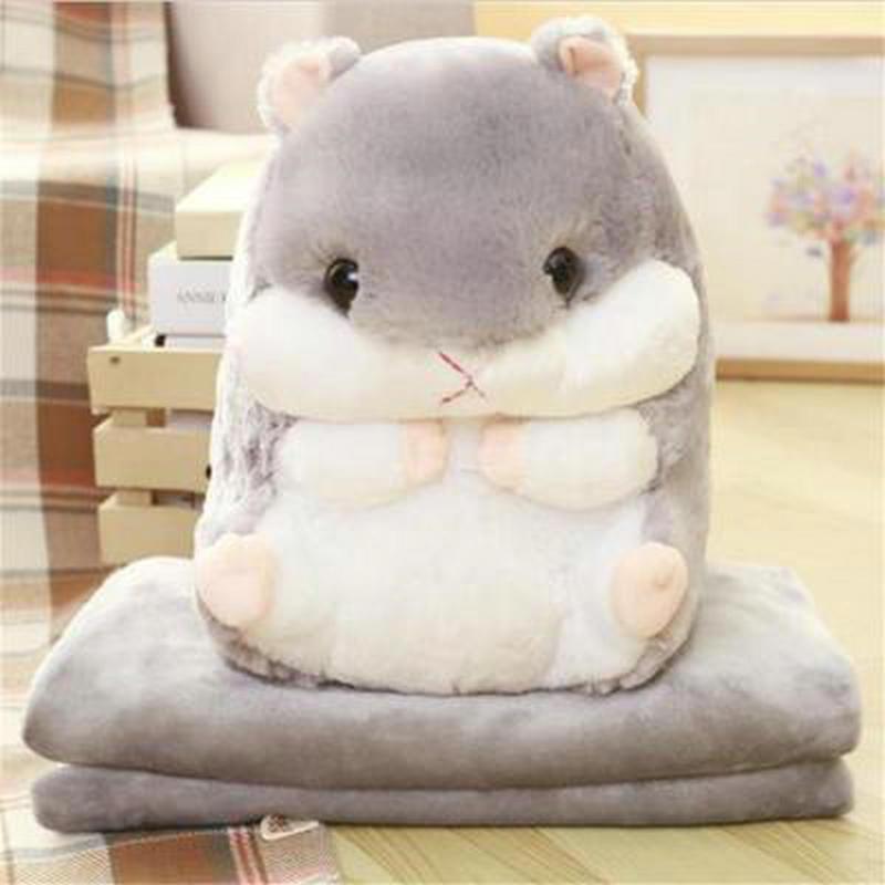 40CM Chuột Hamster Có Mền Sang Trọng Đồ Chơi Phun Ra Nhồi Bông Mềm Sang Trọng Động Vật Búp Bê Trang Trí Nhà Quà Tặng Dễ Thương Cho Trẻ Em