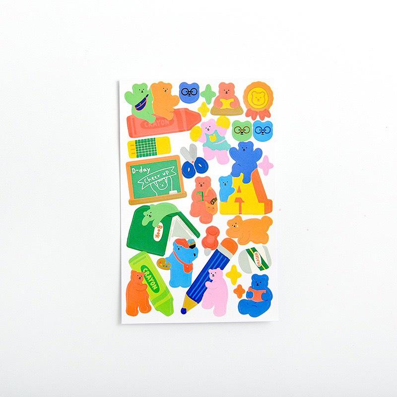 Miếng sticker gấu dán trang trí, dễ thương Hàn Quốc