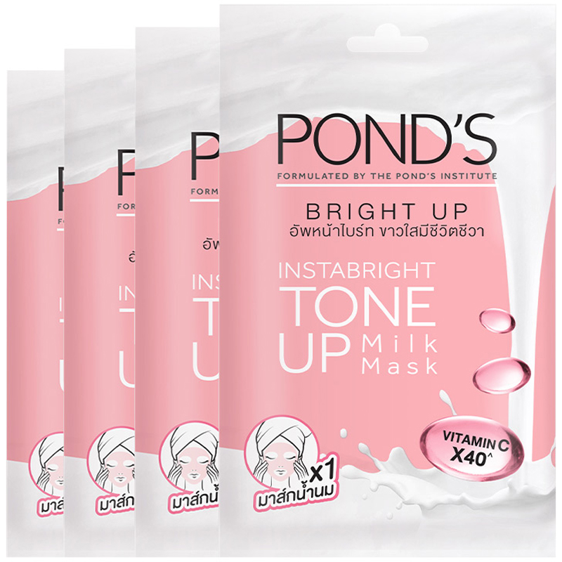 Combo 4 Mặt Nạ Sữa Dưỡng Trắng Nâng Tông Pond's White Beauty 25g