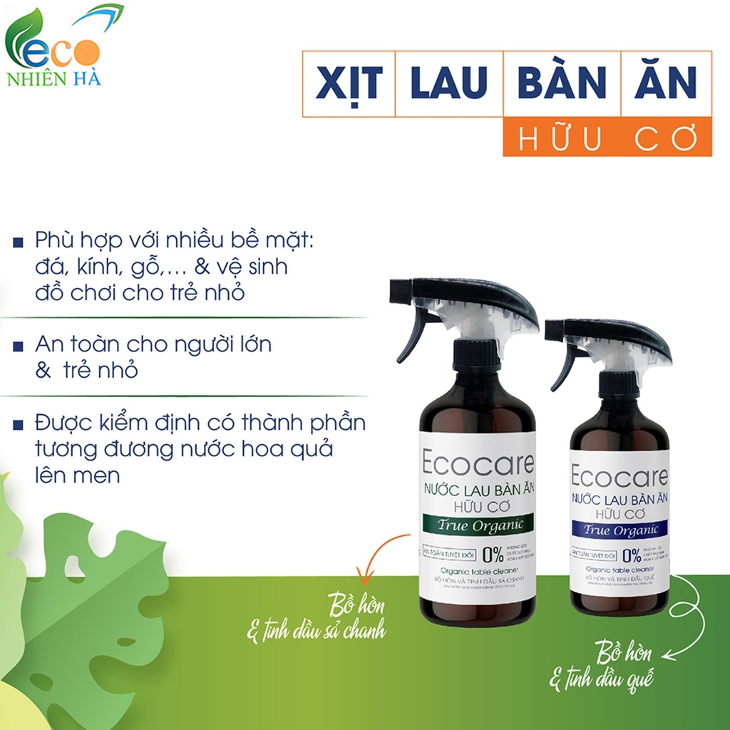 Nước lau kính ECOCARE 4L tinh dầu thiên nhiên, lau bàn ăn, lau bếp, đuổi muỗi, khử khuẩn