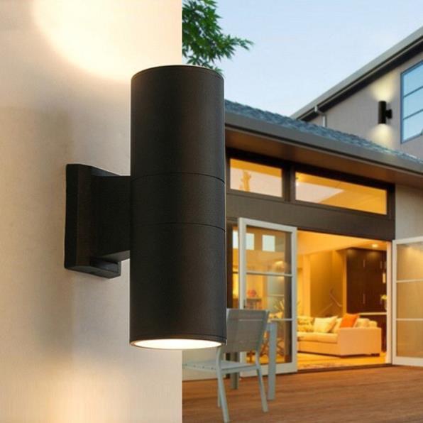 Đèn led hắt tường trụ tròn 2 đầu