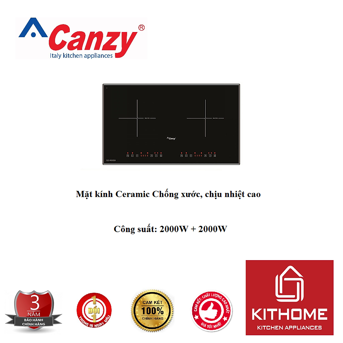 Combo Bếp Từ CANZY CZ 900GB + Attomat Cao Cấp - Chính Hãng