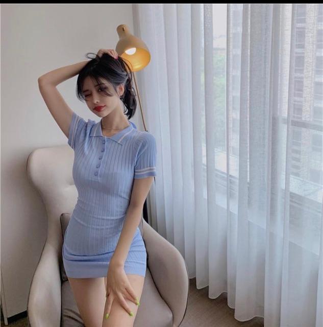 ĐẦM POLO XANH FREESIZE