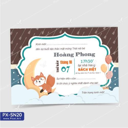 Thiệp thôi nôi – sinh nhật theo yêu cầu Pluxi