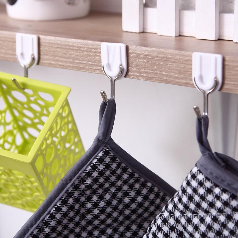 Bộ 6 Móc Dán Tường HOOK, Móc Nhựa Treo Đồ Dính Tường