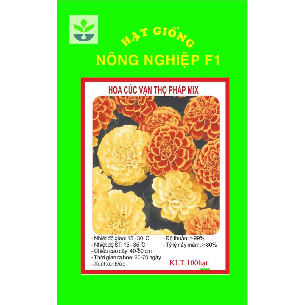 Gói 50 hạt giống cúc vạn thọ Pháp mix màu