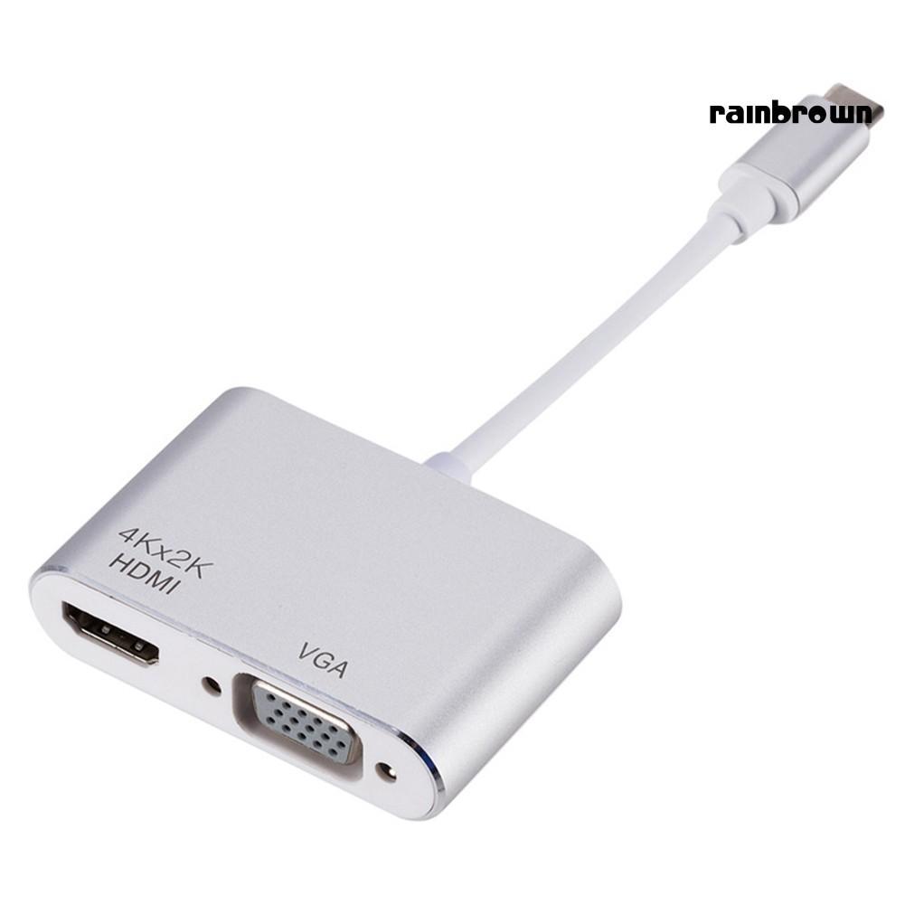 Cáp Chuyển Đổi Usb 3.1 Type C Sang Vga Hdmi 4k
