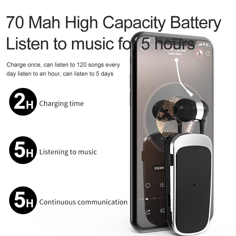 Mini Di Động Không Dây Bluetooth Tai Nghe In-Ear Báo Rung Mặc Kẹp Tay Tai Nghe Nhét Tai Tai Hoa Sen Với dây
