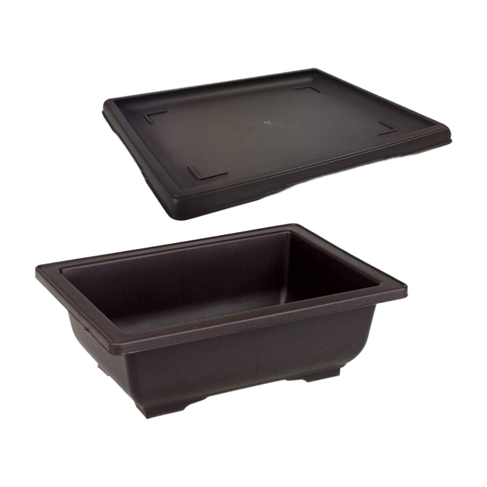 Training Pots with Tray Flowerpots Potted Sturdy Plants Growing Pot Bonsai Training Pots Multifunction Large for Office Table Indoor Balcony
