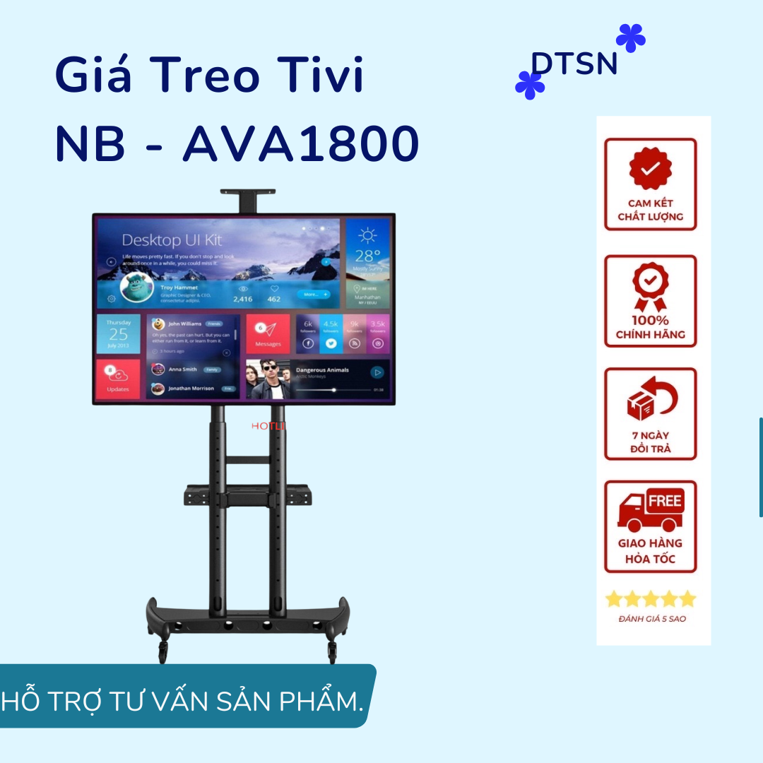 Giá Treo Tivi Di Động NB - AVA1800 Tivi 55" - 85" inch có bánh xe di chuyển - HÀNG CHÍNH HÃNG