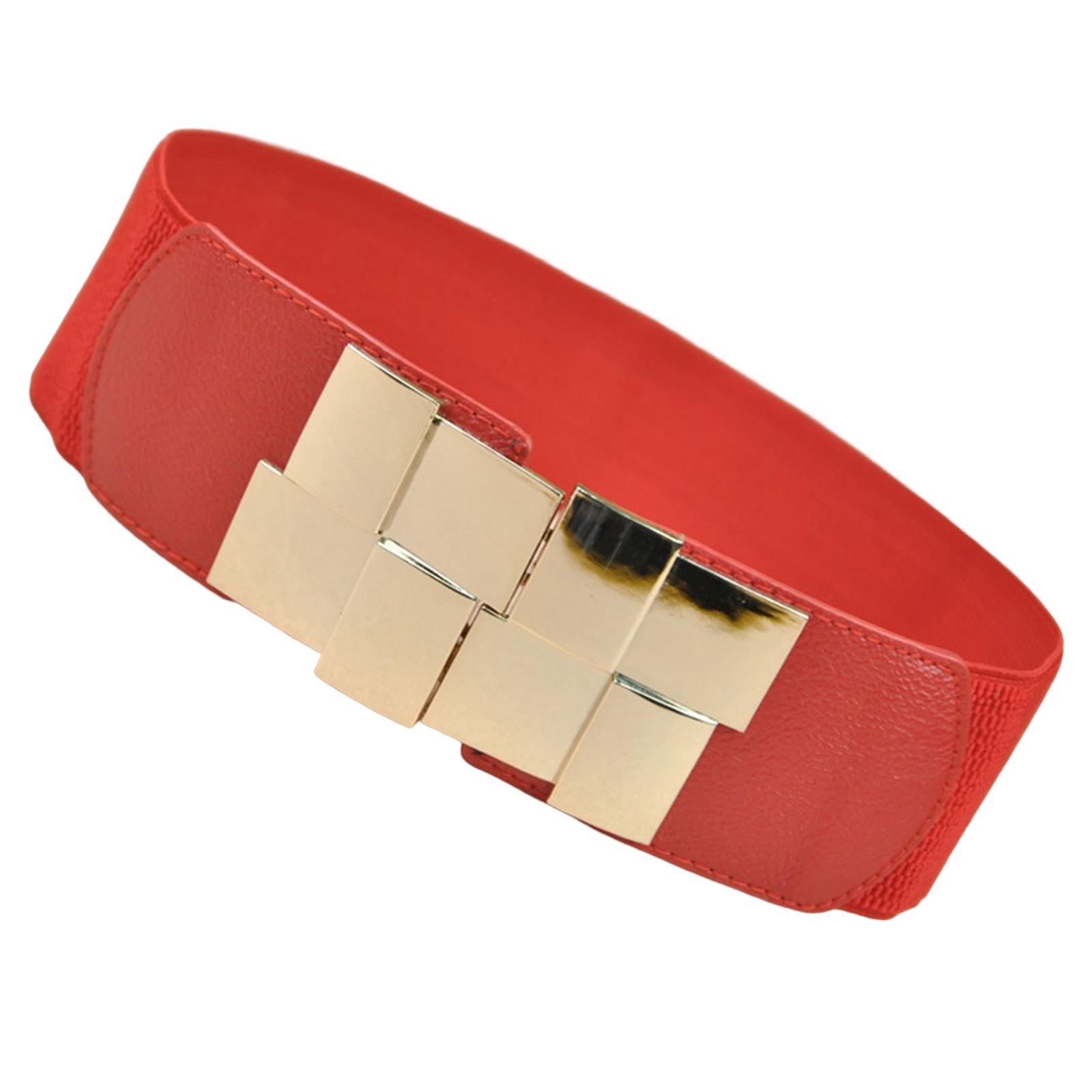 Wide Waist Skinny Belt Exquisite Fashion PU Elastic for Dress Coats Shirts Black