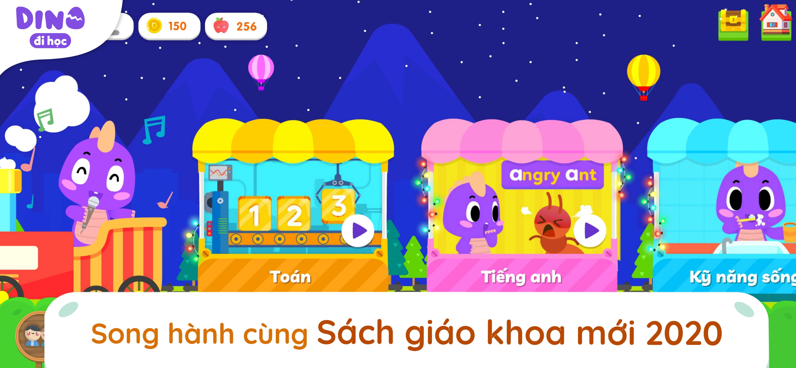Ứng dụng giáo dục sớm tiền tiểu học Dino đi học phát triển tư duy cho trẻ 3-6 tuổi - Gói 6 tháng