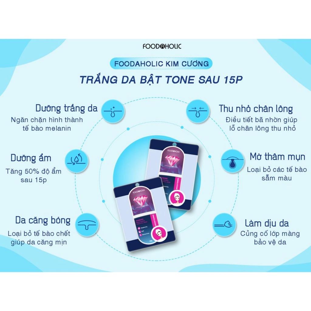 Combo 5 Mặt Nạ Foodaholic Diamond Brightening Essential Mask Dưỡng Trắng Da Kim Cương 23g/Miếng