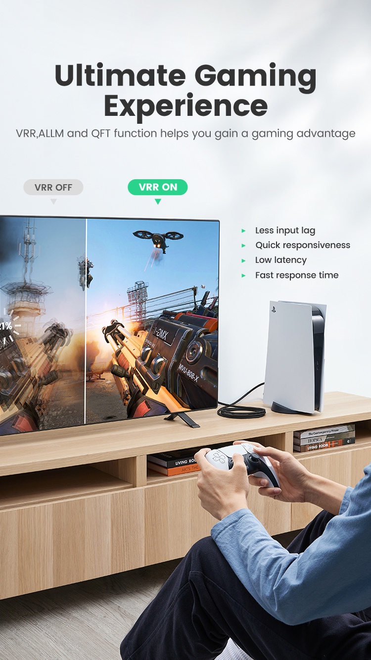 Ugreen Cáp chia cổng hdmi 2.1 tốc độ cao 8k/60hz 4k/120hz thích hợp cho xiaomi mi box ps5 hdmi 48gbps hàng chính hãng