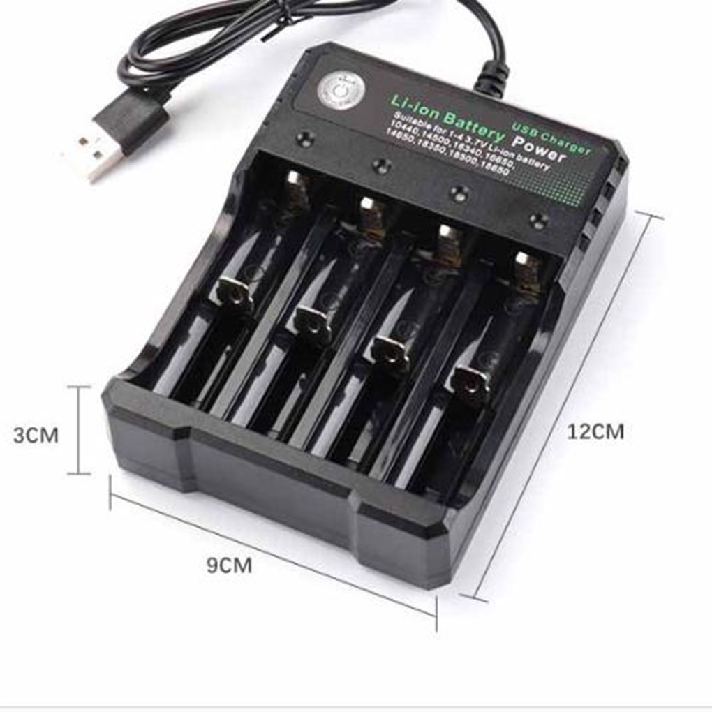 Bộ sạc pin Lithium-Ion 18650 4 ngăn thông minh tự ngắt và có đèn báo khi đầy BMA 4 khe cao cấp mẫu mới