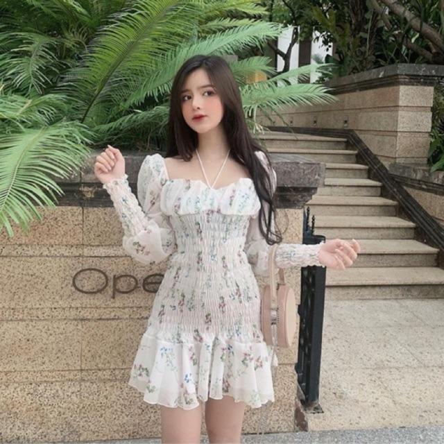 Đầm voan hoa nhí ulzzang phong cách Hàn Quốc