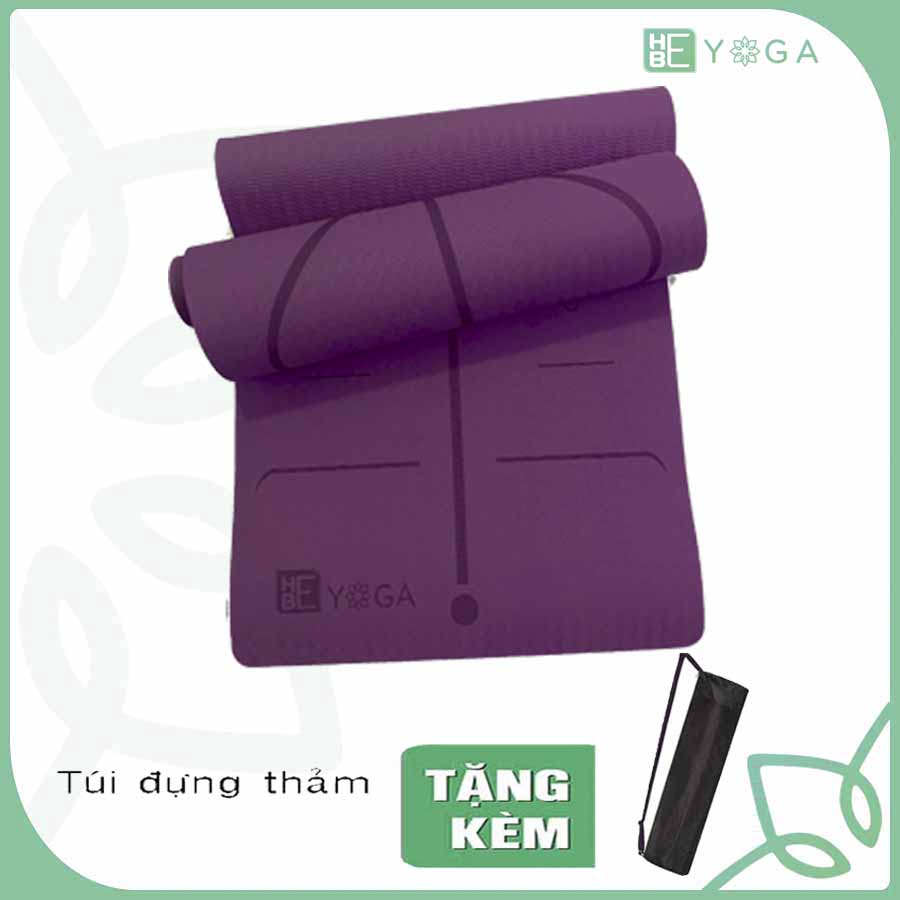 Thảm Tập Yoga Định Tuyến TPE Hebeyoga 6mm 1 Lớp Cao Cấp Kèm Túi