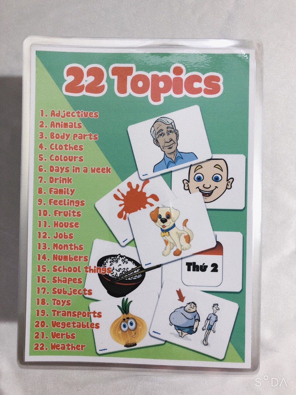 Flashcards 22 chủ đề dạy Tiếng Anh cho trẻ mầm non