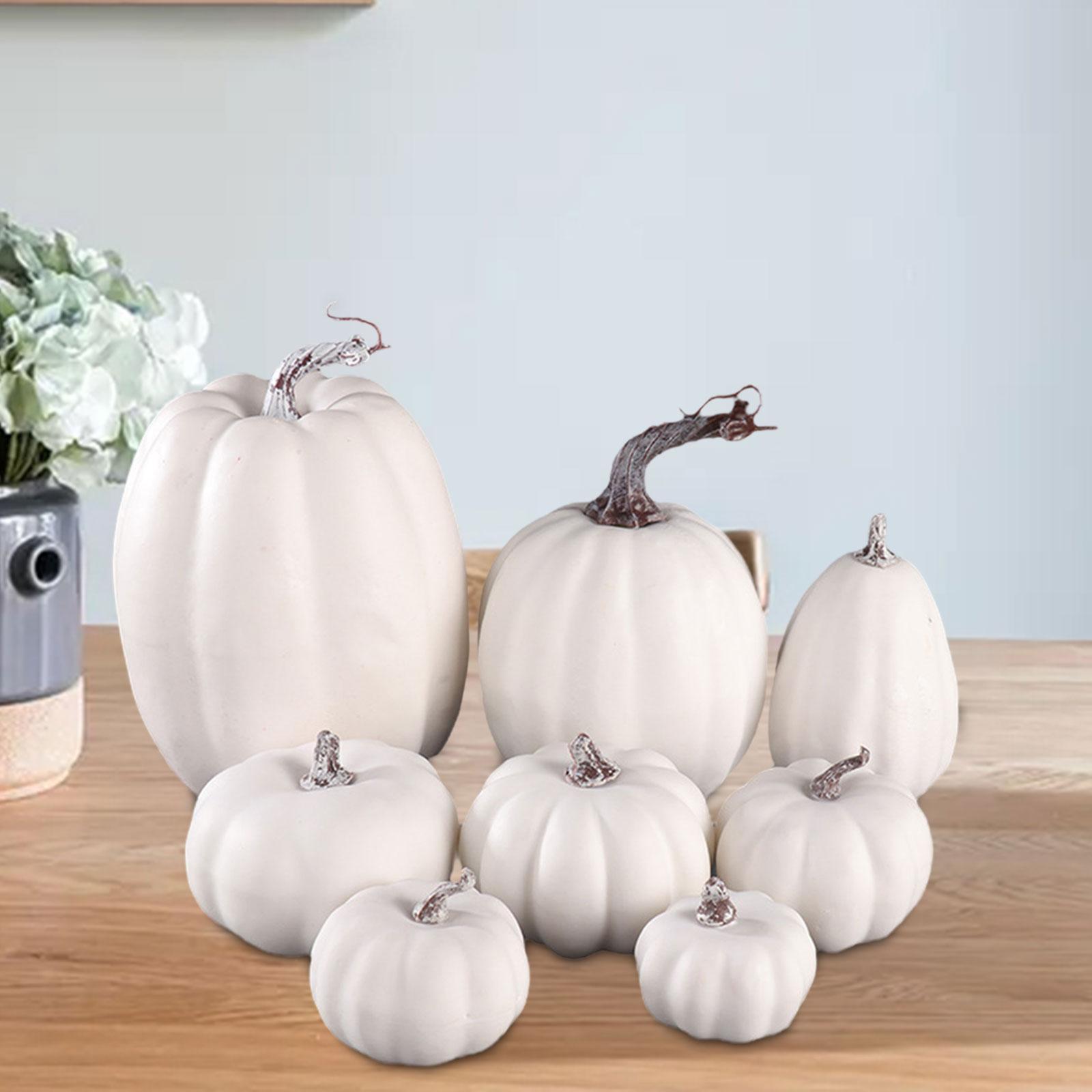 8Pcs Artificial Pumpkins Set Festive Party Supplies Durable for Home Kitchen
