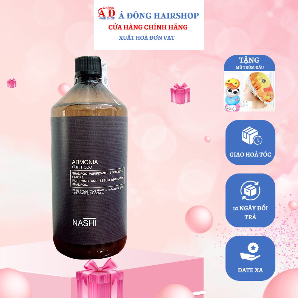 [+Tặng mũ trùm] Dầu gội cho tóc dầu, gàu và khô Nashi Armonia 250ML - 1000ML