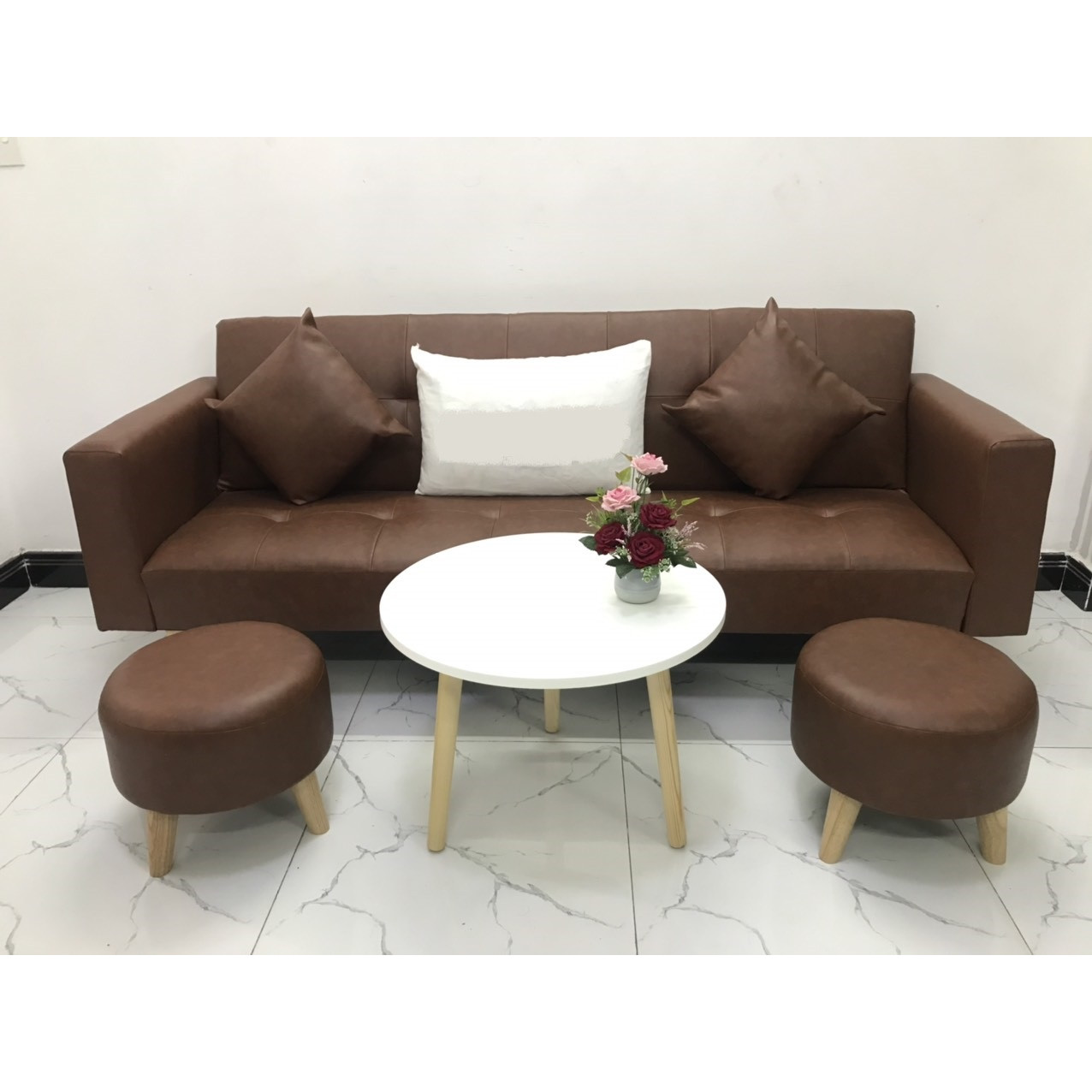 Bộ ghế sofa giường 2mx90 sofa bed tay vịn phòng khách linco8 sopha