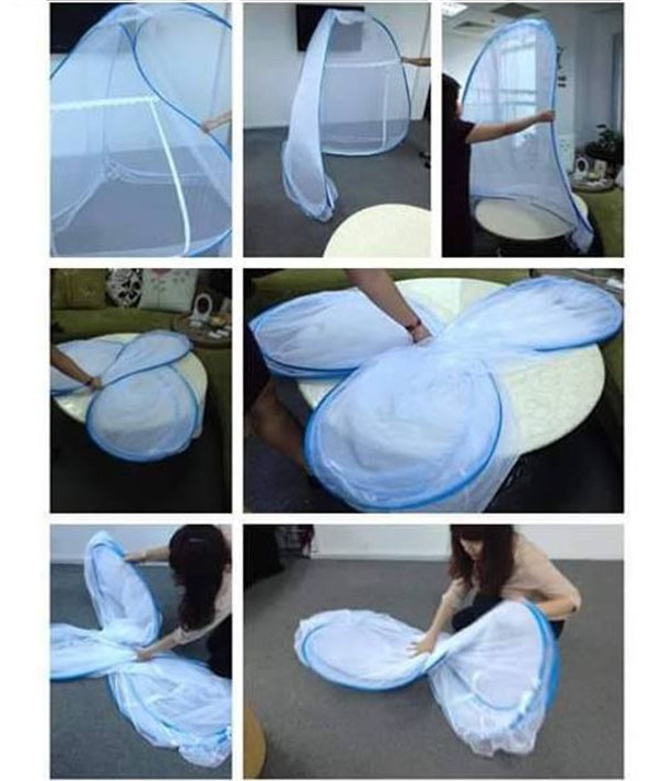 Màn chụp tự bung gấp gọn 2 cửa kích thước 1m8 x 1m95 cho phòng ngủ