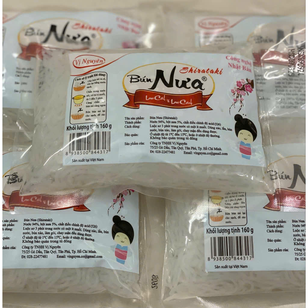 Bún Nưa Shirataki Vị Nguyên 160Gram