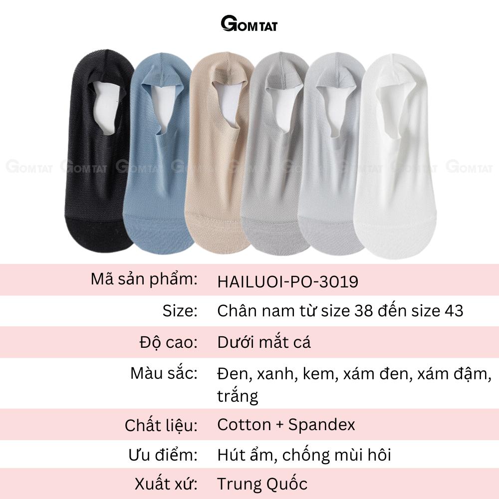 Tất tàng hình nam GOMTAT chất liệu cotton cao cấp, mềm mịn, thoáng mát, êm chân - HAILUOI-PO-3019-1DOI