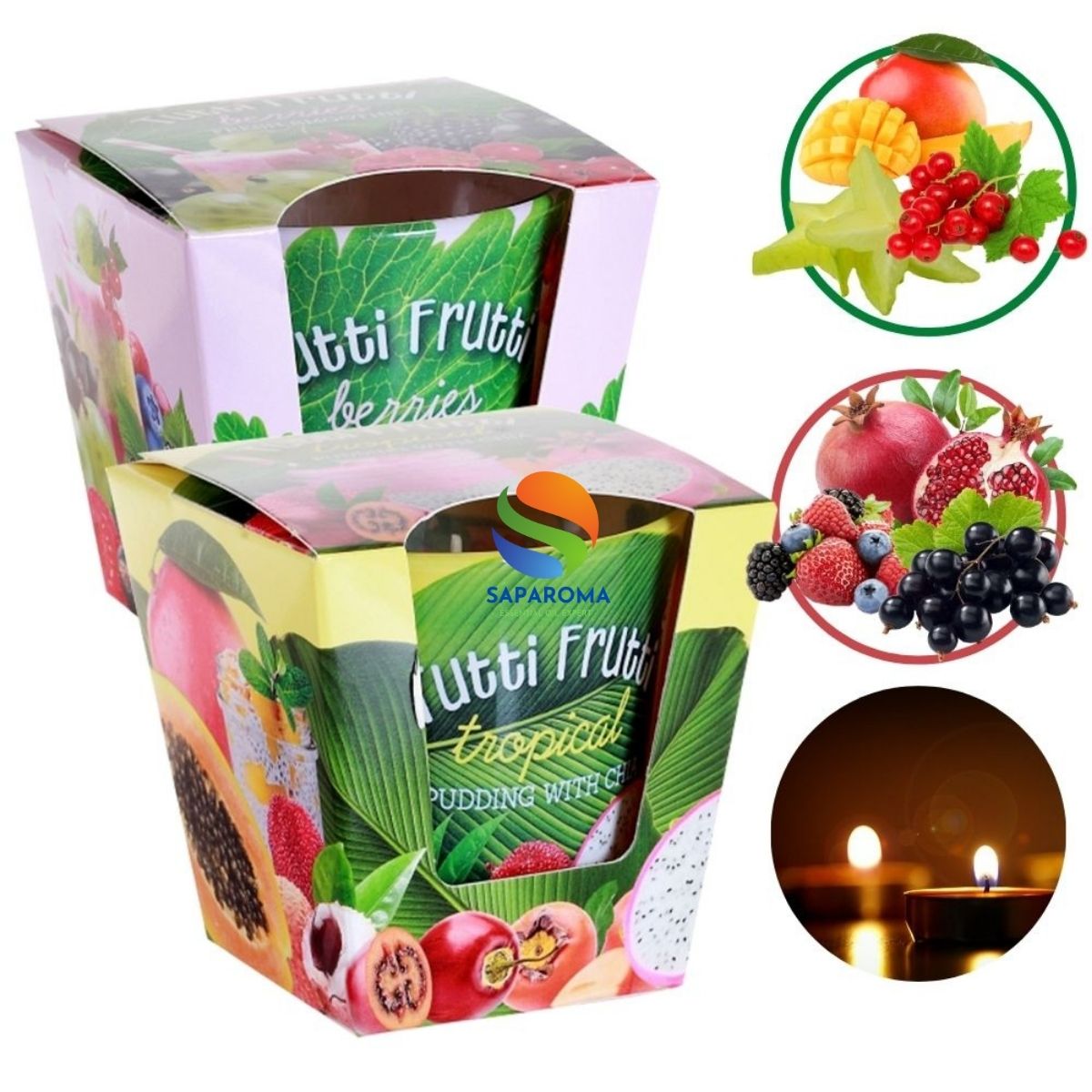 Combo 2 ly nến thơm tinh dầu Bartek Tutti Frutti 115g - trái cây rừng, nến trang trí, thơm phòng, thư giãn, hỗ trợ khử mùi