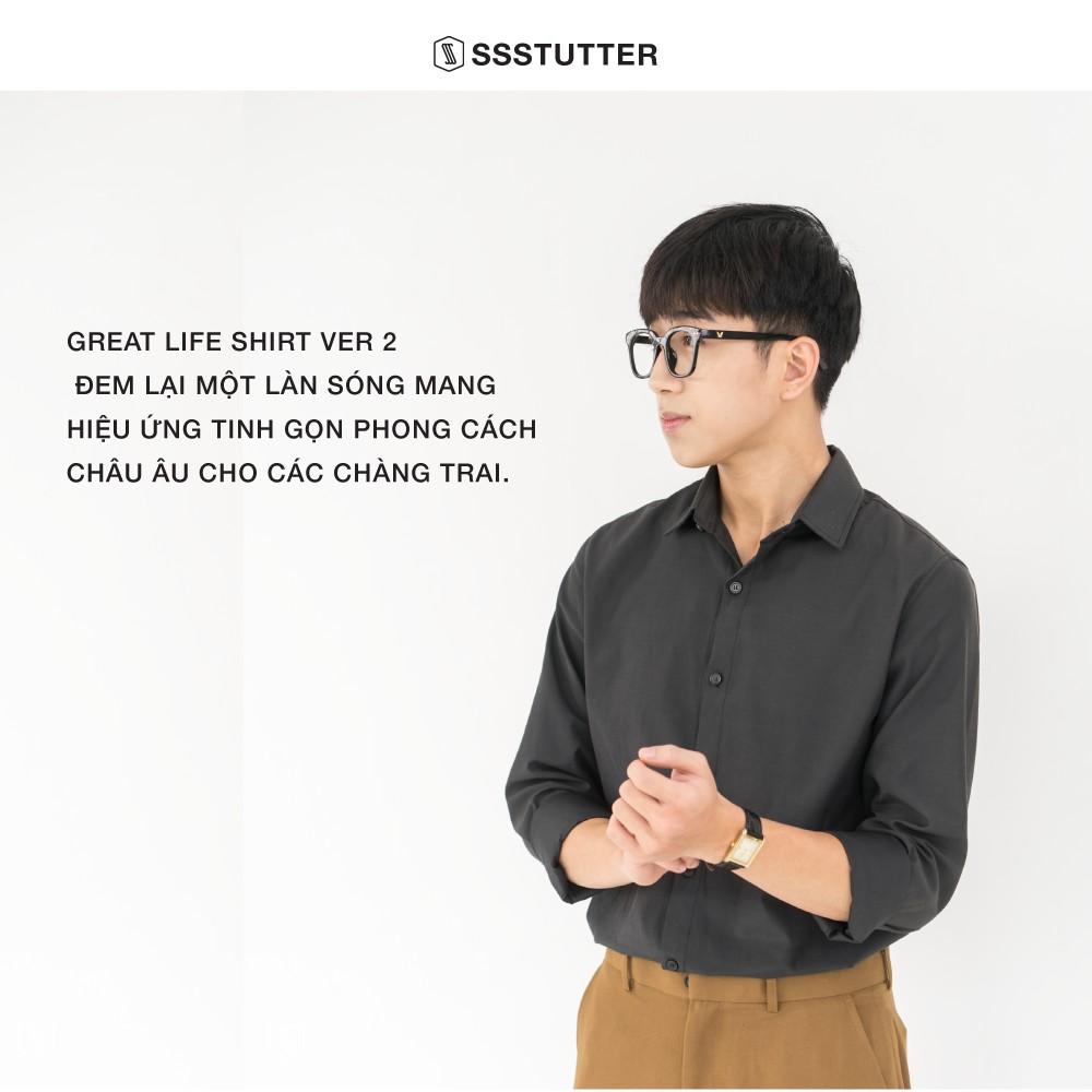 Áo sơ mi nam dài tay cổ đức form dáng vừa vặn SSSTUTTER vải cao cấp thoáng mát 5 màu linh hoạt Great Life Shirt Ver.2