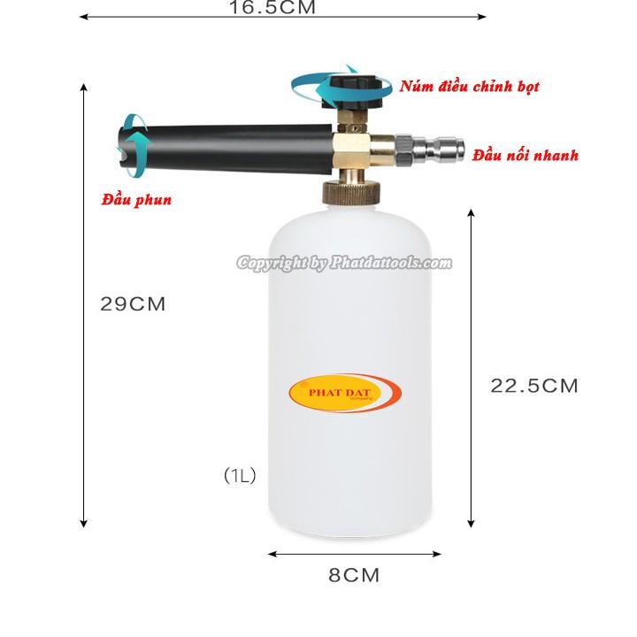 Súng Phun Bọt Tuyết Cho Máy Rửa Xe Gia Đình-Bình Phun Bọt Tuyết-Súng Xịt Rửa Xe