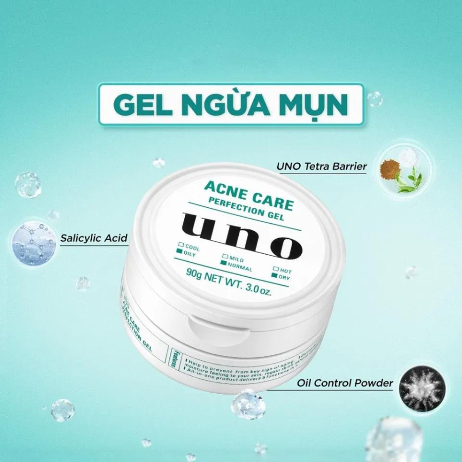 UNO GEL DƯỠNG HOÀN HẢO DÀNH CHO DA MỤN 90G (UNO ACNE CARE PERFECTION GEL 90G)