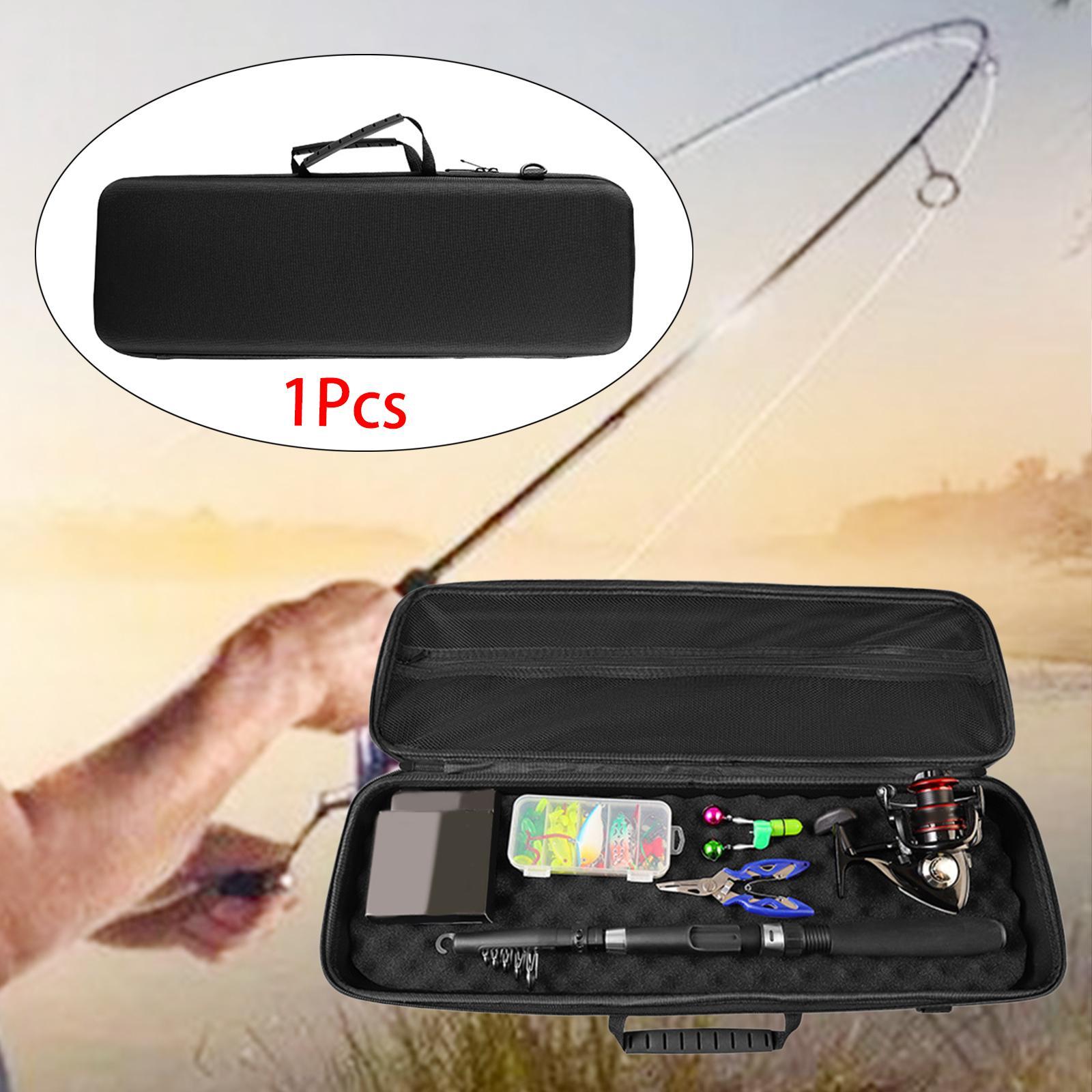 Fishing Rod Reel Bag Travel Carry Case EVA Lightweight Sturdy Gear Container Equipment Fishing Tackle Storage Case Fishing Pole Storage Bag