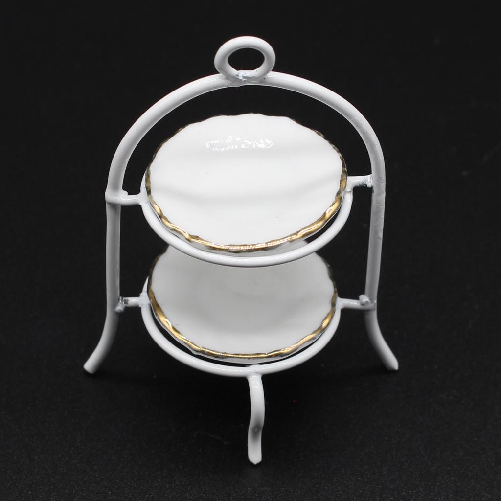 Mini Cake Stand Holder & Cake Set For 1/12 Dolls House Miniature Ornament