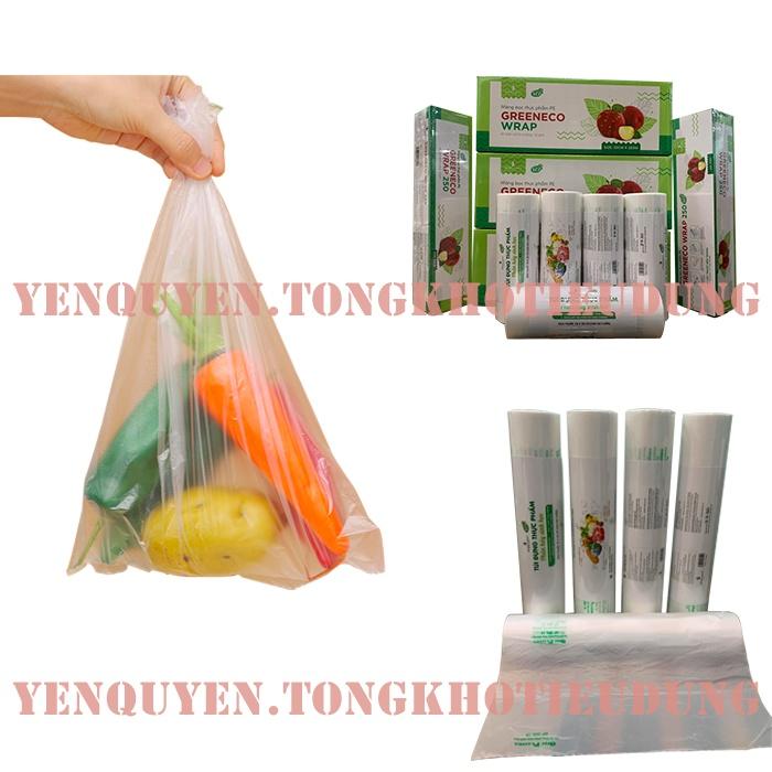 Túi đựng thực phẩm, túi đựng thực phẩm tự huỷ sinh học cuộn 100 túi 15*25cm, 17*28cm, 20*30cm, 25*35cm, 30*40cm