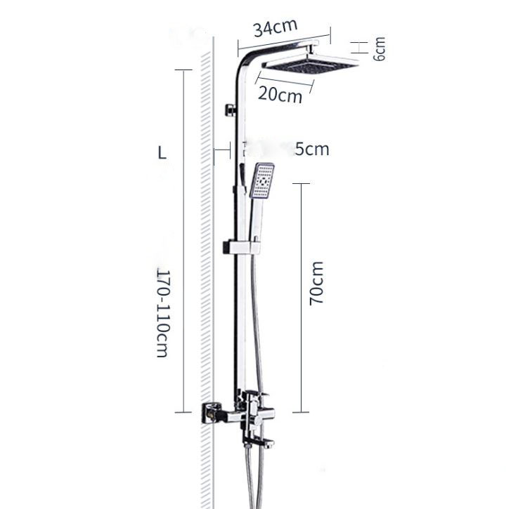 Bộ Sen Cây Tắm Đứng Nóng Lạnh INOX SUS 304 Vuông SE 0770-nội thất phòng tắm cao cấp cho gia đình khách sạn