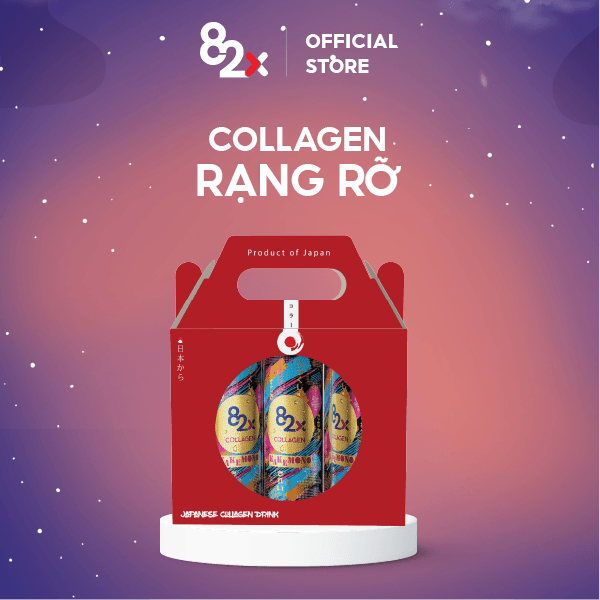 82X SET QUÀ KAKEMONO " RẠNG RỠ " pack 3 lon - Nước uống giải khát chứa Collagen 0ckal đến từ Thái Lan 245ml/lon.