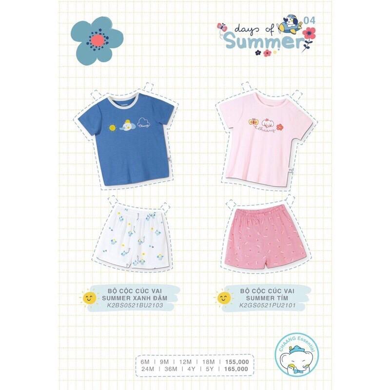 Bộ cộc tay cài vai summer bé trai /bé gái
