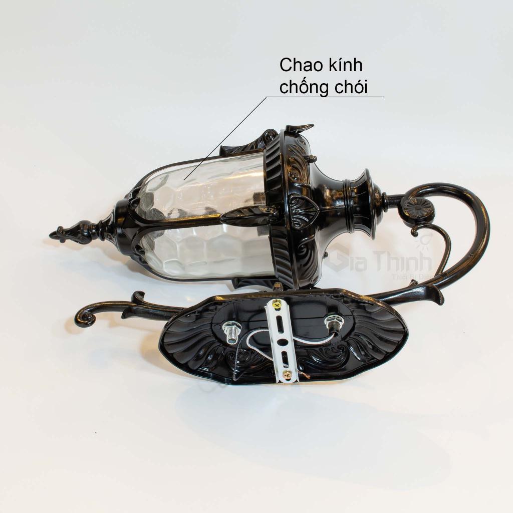 Đèn trang trí cột nhà GT2910, lắp ngoài trời vỏ nhôm chao kính chống oxy hóa chống côn trùng chống nước size 43cm x25cm