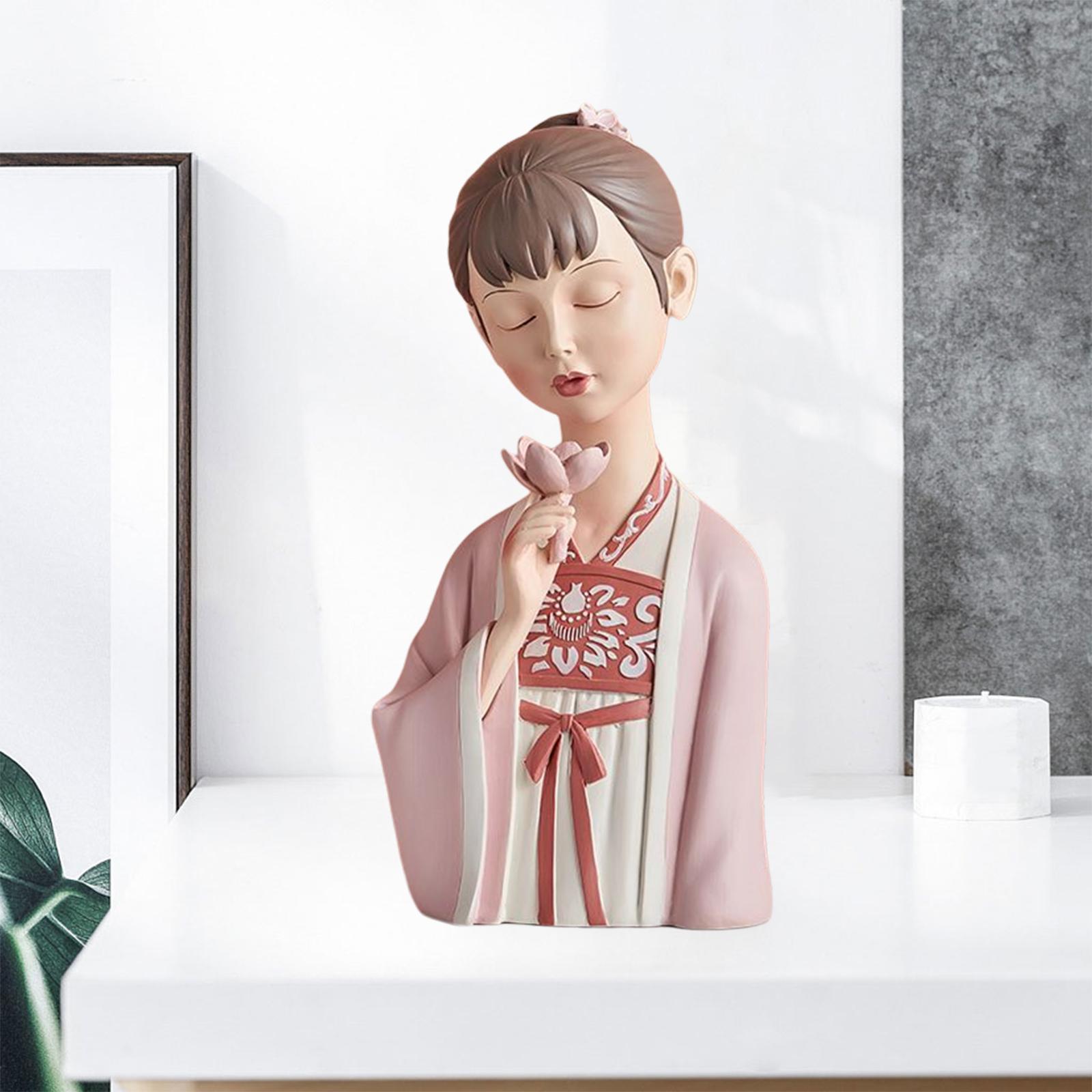 Elegant Girls Statue Resin Figurine Art Crafts for Kitchen Home Decor