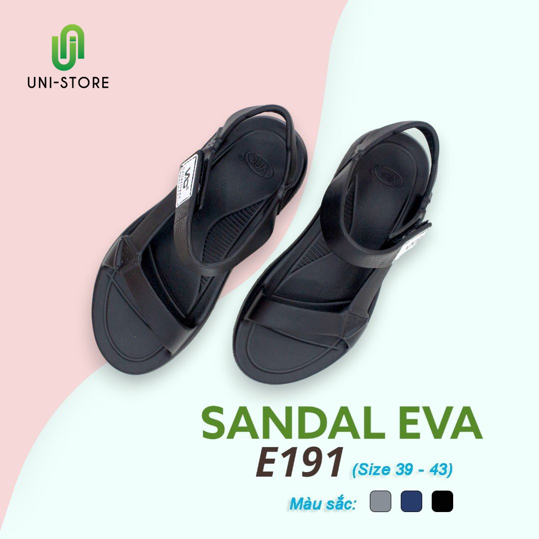 Giày Sandal Nam Chất Liệu Nhựa EVA Mềm, Nhẹ, Êm Chân, Thoải Mái, Chống Trơn Trượt (FORM LỚN ĐẶT LÙI 1 SIZE) Giày đi học - Giày đi làm - Giày đi chơi