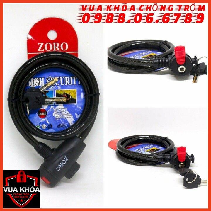 Khóa dây, chìa muỗng,chính hãng Zoro áp dụng công nghệ Mỹ-thích hợp khóa xe đạp-khóa xe máy-khóa cổng.