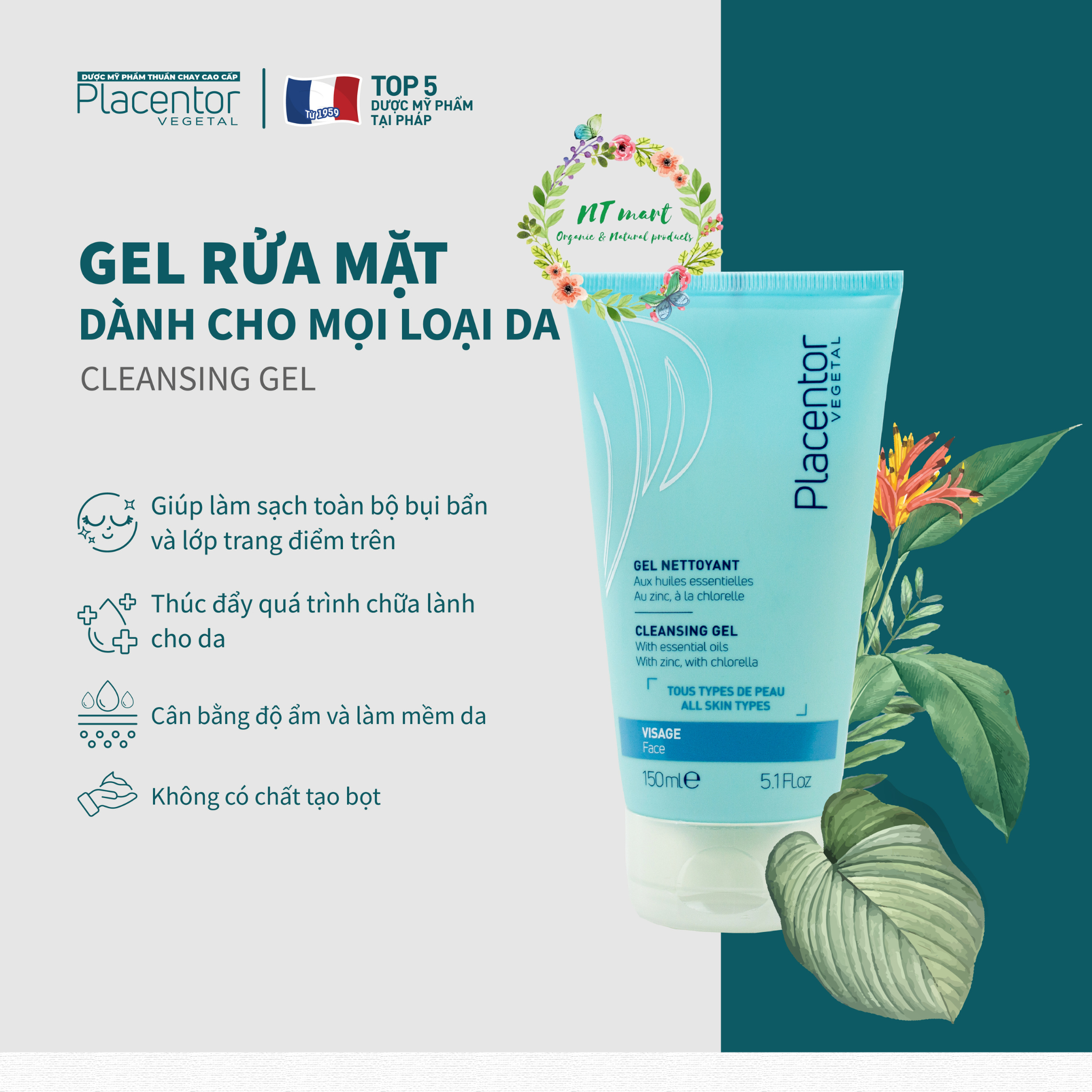 [THUẦN CHAY] Gel rửa mặt dành cho mọi loại da Placentor